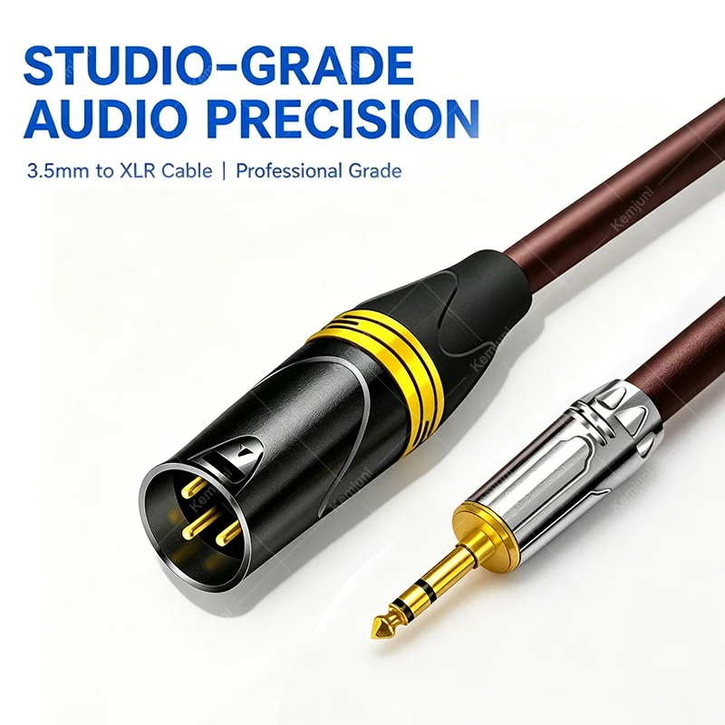 AUX 3.5mm To XLR Male Audio Cable 3Pin XLR Male Cable XLR To 1/8 '' Mini Jack 3.5mm Unbalanced Converter Cord for Speaker