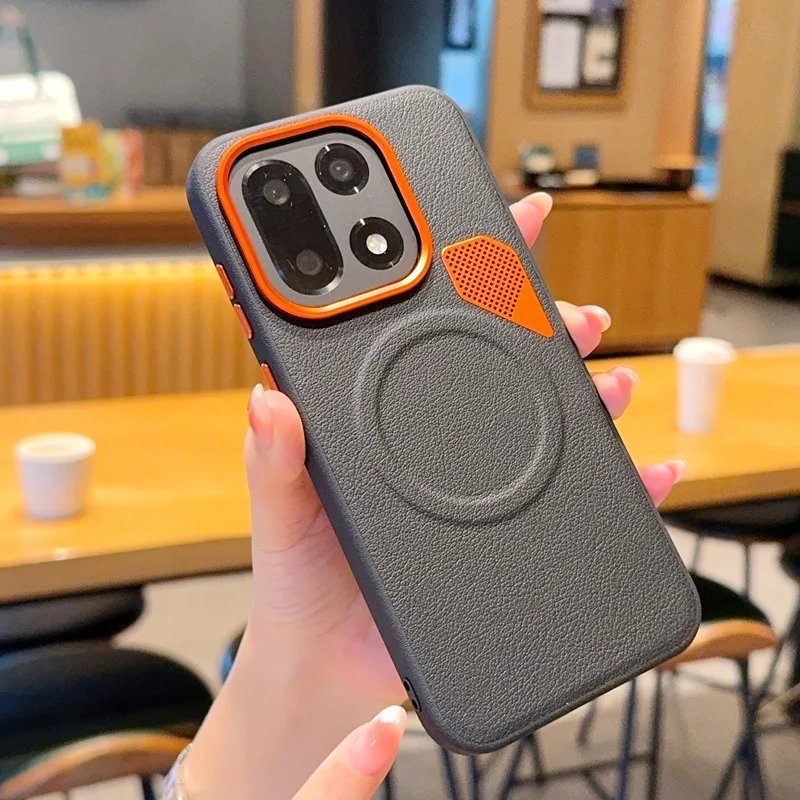 حافظة هاتف لهاتف اوبو رينو 15 5 جي جاذبية مغناطيسية ابحث عن حافظة واقية لتبديد الحرارة من جولدن آرمور #1