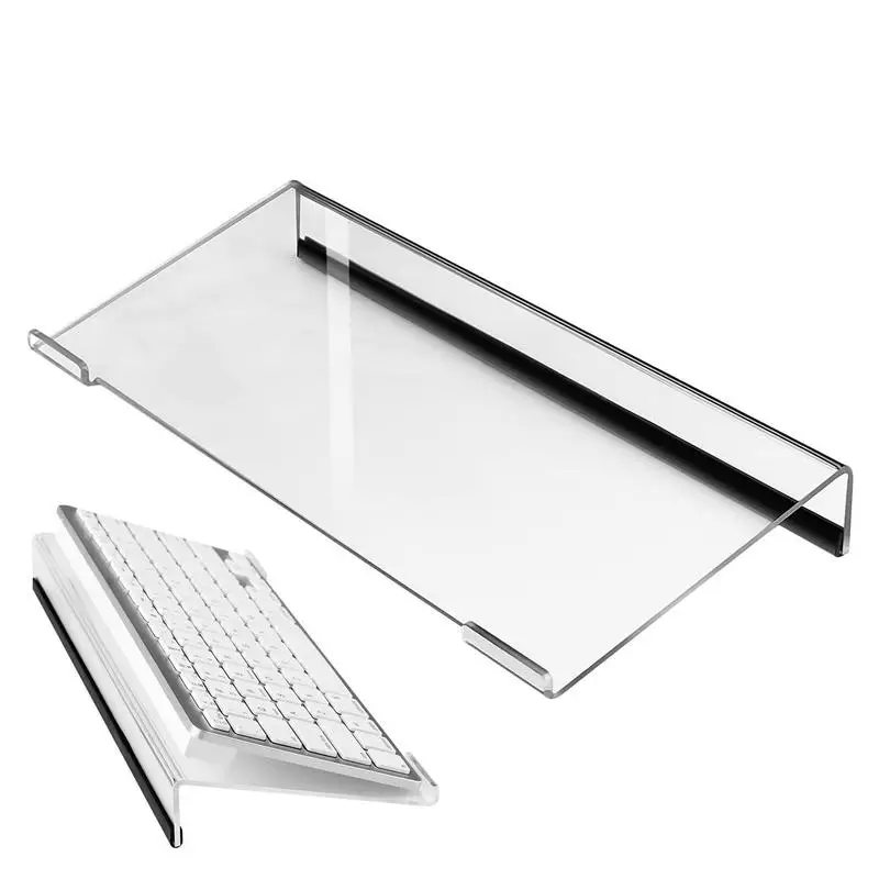 Tilted Acrylic Computer Keyboard Stand Transparent Keyboard Riser Lift Tray Desktop Keyboard Holder Office Supplies