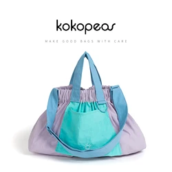 KOKOPEAS bolsa de ombro elegante para mulher foladble hobo bolsa de nylon leve bolsa de supermercado