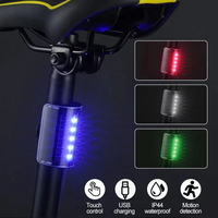 Waterproof Mountain Bike Light USB Charging Intelligent Sensing Touch Light Night Riding Safety Warning Light Bike Accessories