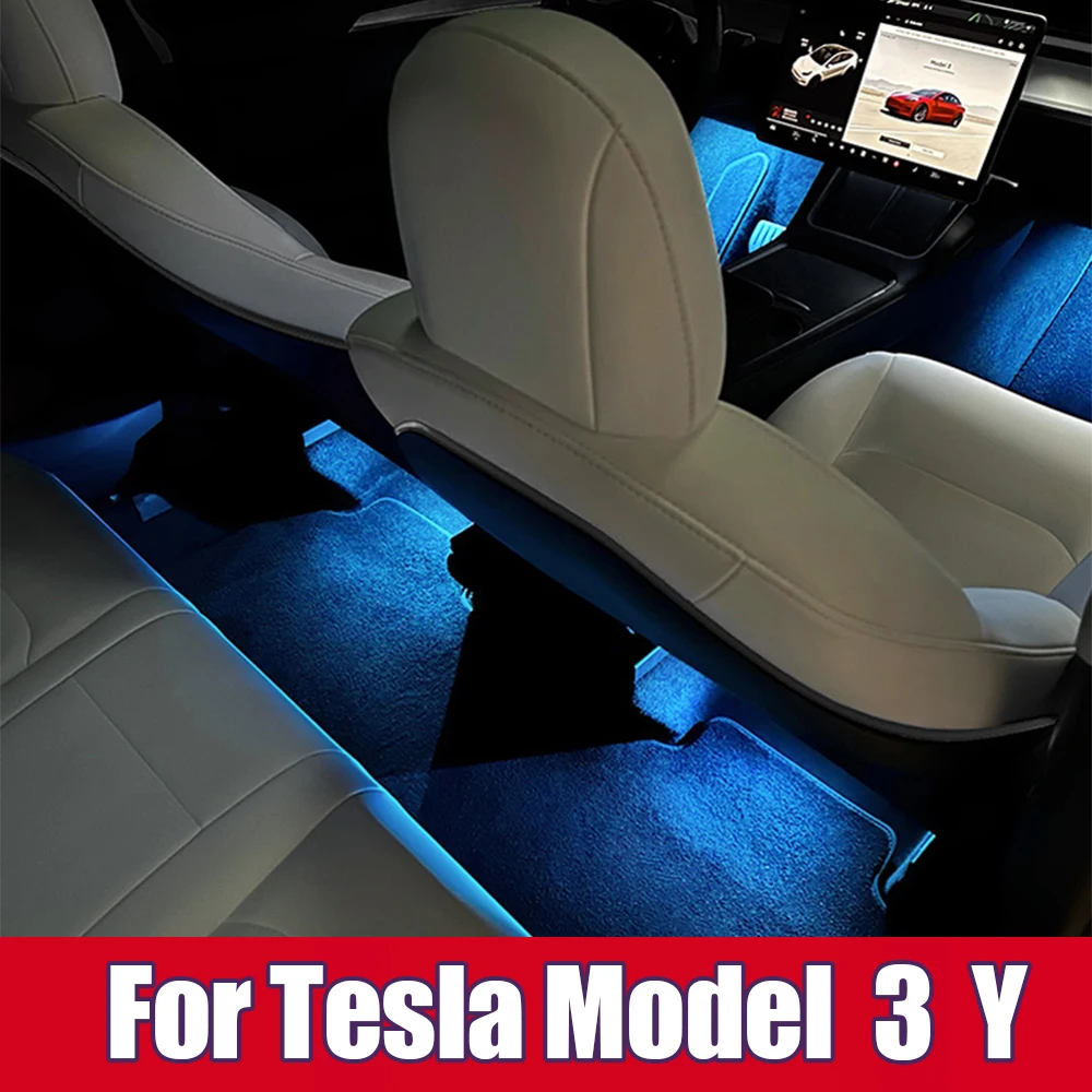 Lampe de repose-pieds de voiture, lumières d'ambiance, accessoires de décoration intérieure, pour Tesla modèle 3 Y 2017 2018 2019 2020 2021 2022 2023