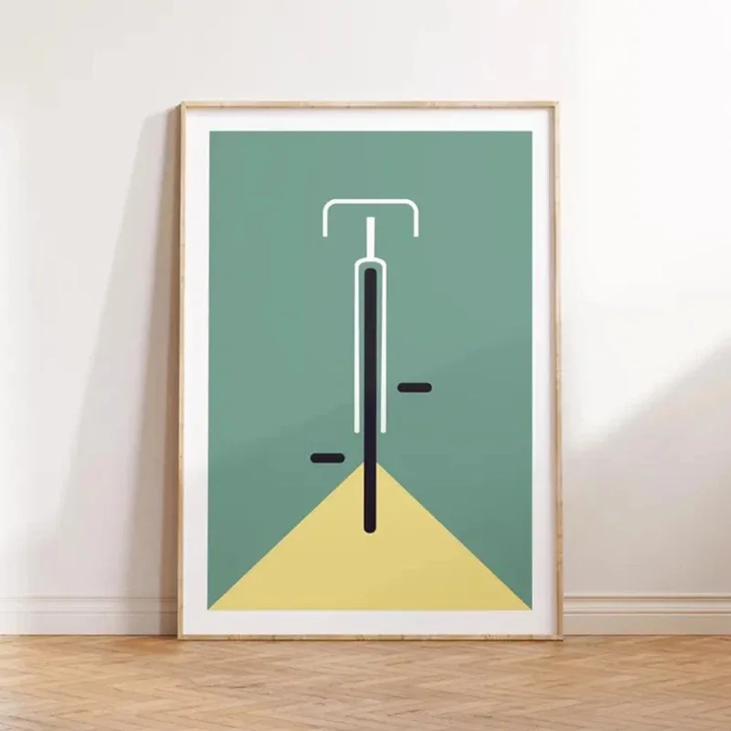 Cyclist Canvas Painting Minimalist Cycling Wall Art Poster Print Bike Modern Pictures for Living Room Decor Bicycle Lover Gift