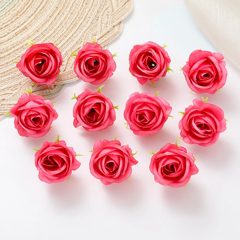 10/20/50 Stück künstliche Rosenblüten, 4 cm, Seidenblumen für Hochzeitsdekoration, Heimdekoration, Girlande, Bastelzubehör, Geschenkzubehör – Detail 8