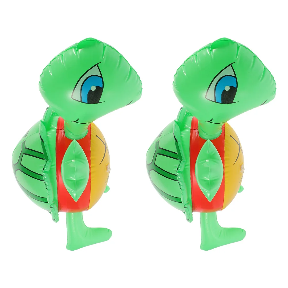 Ballons tortue gonflables en PVC, 2 pièces, jouets de couleur vive, accessoires de fête d'été, piscine, plage, plein air pour enfant