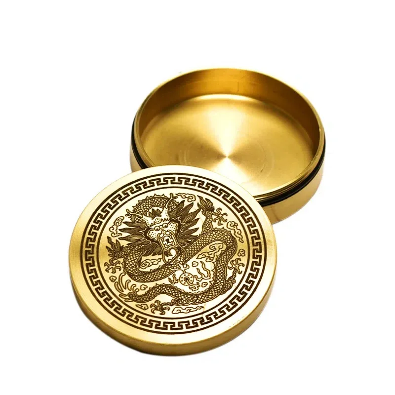 Brass Ink Plate Cartridge Student Calligraphy Supplies Multifunctional Metal Inkstone Portable Small Circular Paperweights