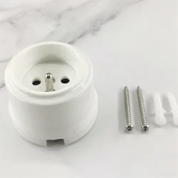 Vintage Retro Porcelain Ceramic Electrical Surface-Mounted French Wall Socket 250V,16A