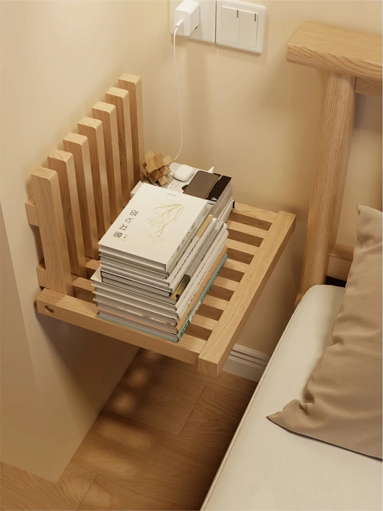 

2023 new foldable creative bedside table replaces pure solid wood bedroom bookshelf with extremely narrow seam cabinet, Japanese