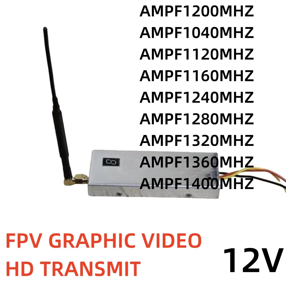 FPV AMPF1200MHZ1040,1120,1160MHZ1240MHZ1320,1400MHZ GRAPHIC TRANSMISSION MODULE GRAPHIC VIDEO TRANSMIT 3-5WA 10-50KM ZASILANIE 12V