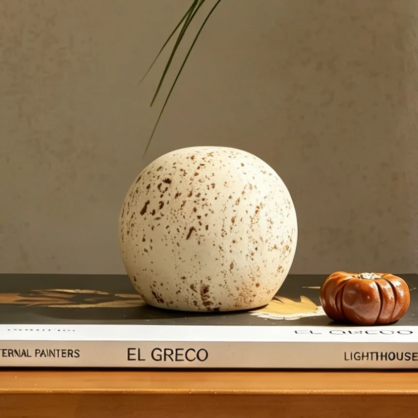 Imitation Yellow Cave Stone Ball Ornaments Synthetic Resin Living Room Coffee Table TV Cabinet Bedroom Art Stone Decorations