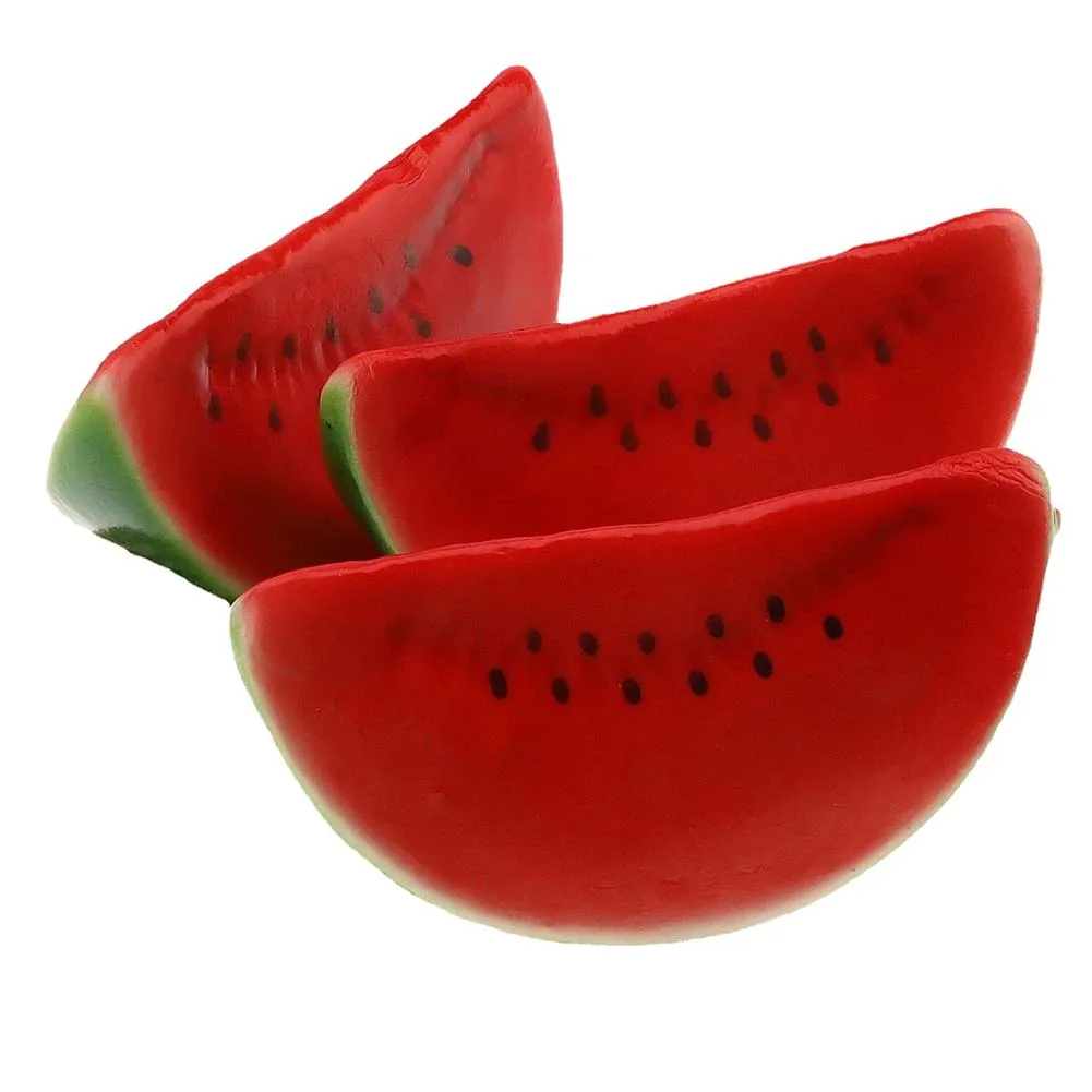Uso Versatile nuovissimo realistico frutta artificiale simulato fette di anguria decorativa festa decorazione della casa fetta di anguria