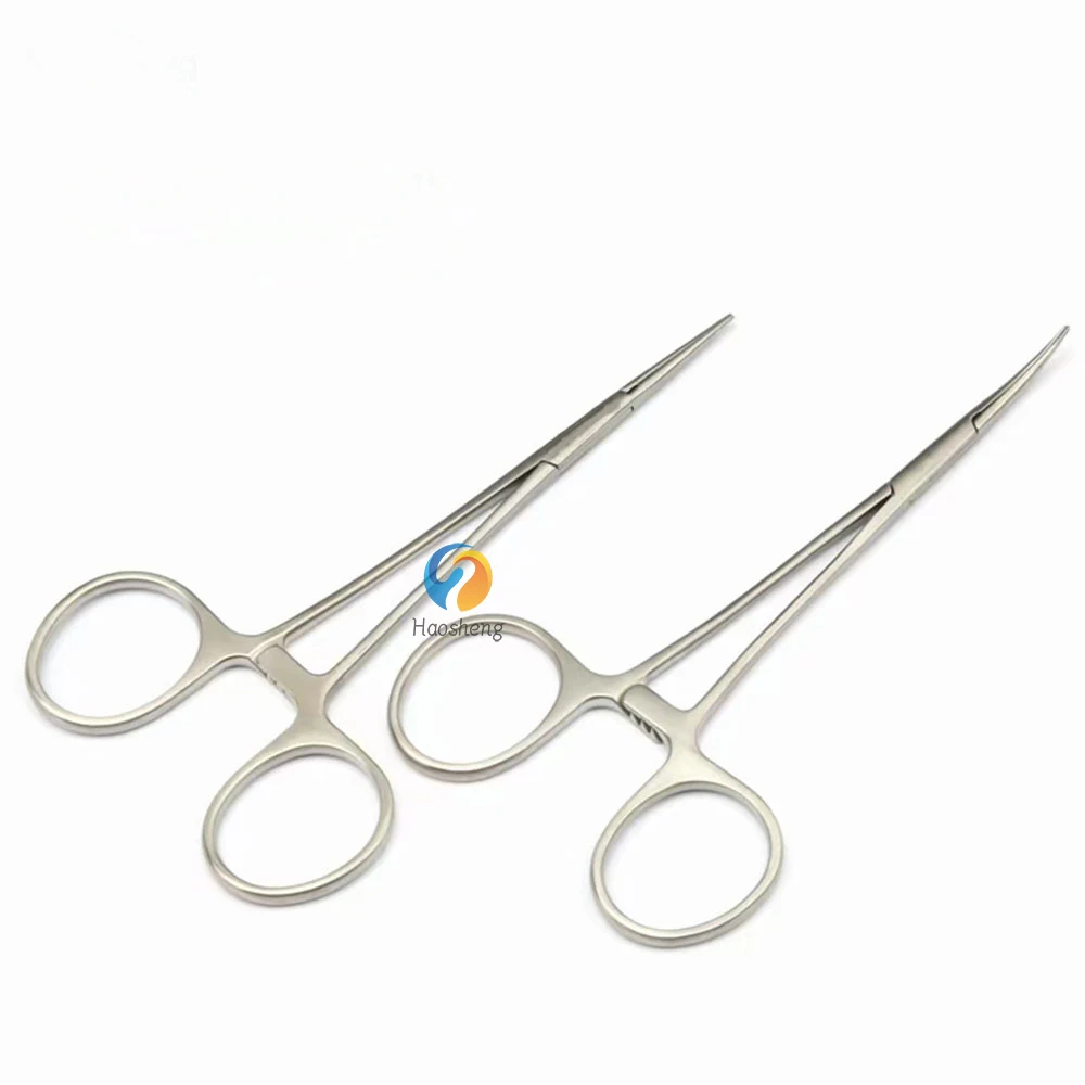 Aço inoxidável Medical Vascular Forceps, Alicate do mosquito Mirco, Alicate de pálpebra duplo, Instrumento de Cirurgia Plástica Hemostática, 12.5cm, 0.3mm