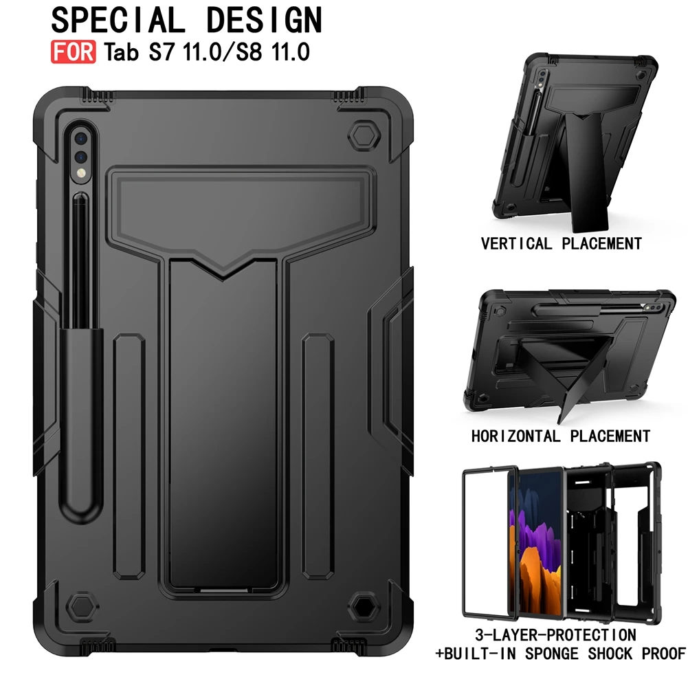 

Full body Heavy Shonck Proof tablets Case Capas Fundas For Samsung Galaxy Tab S8 SM-X700 X706 S7 T870 T875 T876 2022 Cover