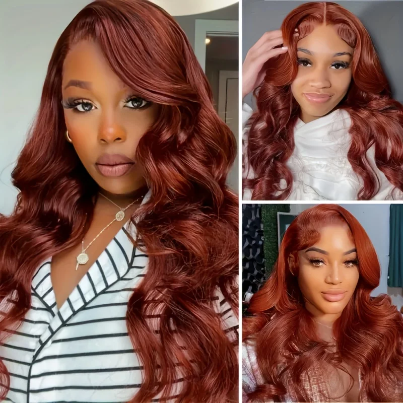 Bob 13x4 Reddish Brown Lace Front Human Hair Wigs For Women Human Hair Peruvian Pre Plucked 30 Inch Body Wave Lace Frontal Wig