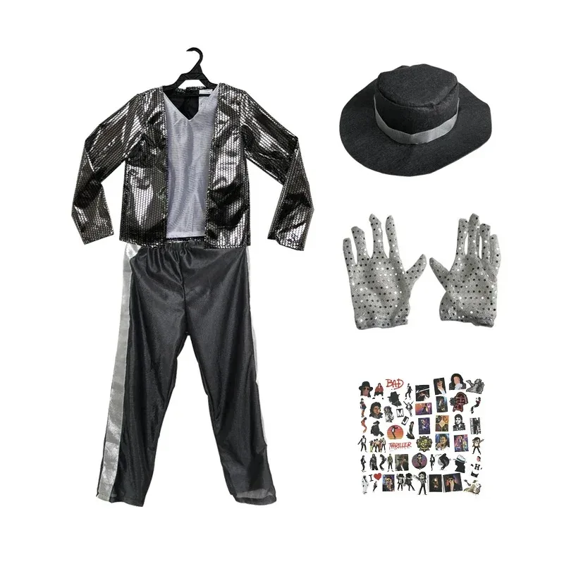 MJ Michael Jackson Coat Jacket Glove Children Kids Party Cosplay Costume Clothing Children Cos Sets birthday gift