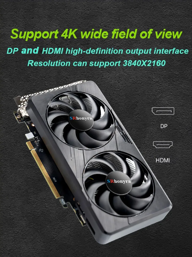 بطاقة رسومات SRhonyra GeForce GTX 1060 لألعاب الفيديو Cead، 3/6 جيجابايت GDDR5 PCIe 3.0X16 192 بت تبريد مزدوج المروحة HDMI 2.0+2x DP