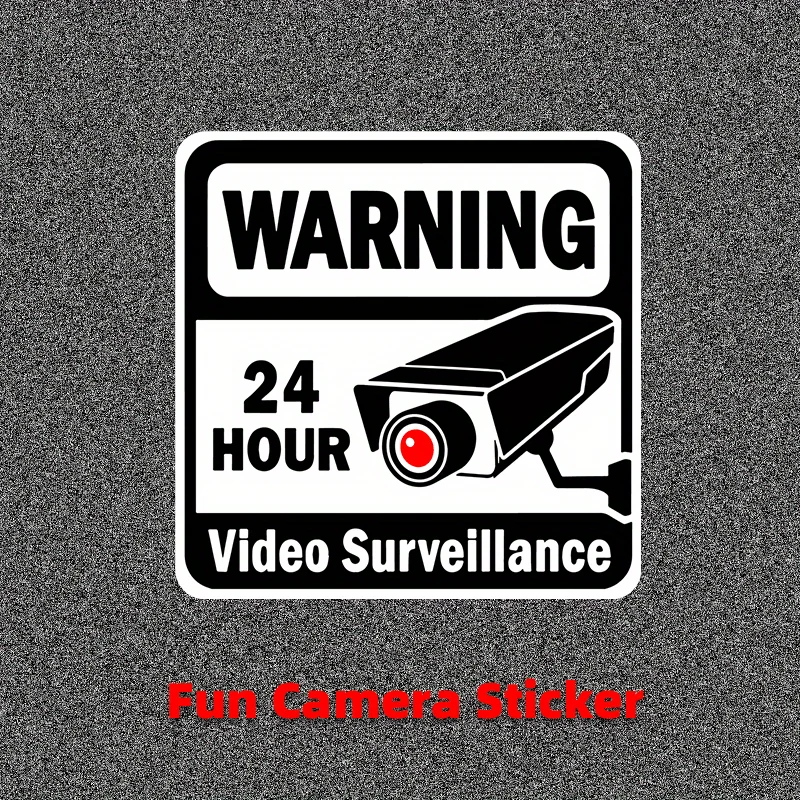 1pc  Enhance Your Security with 24-Hour Monitoring Warning Stickers: Vibrant Slogans to Safeguard Your Home and Business!