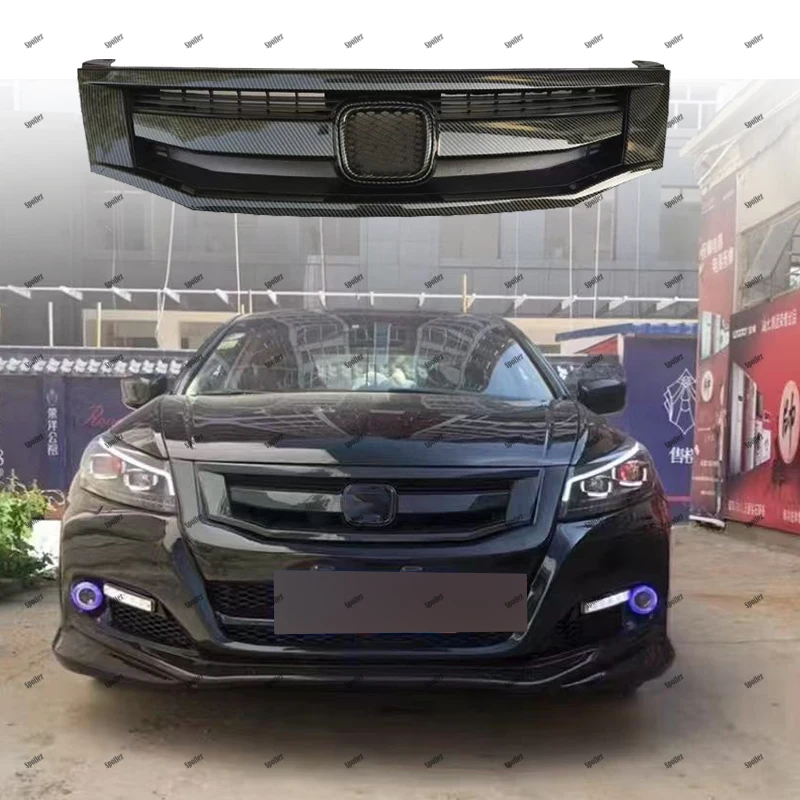 For 8th Gen Honda Accord 4Door Sedan Carbon Fiber Gloss Black Style Front Grille Car Assecories 2008-2009-2010