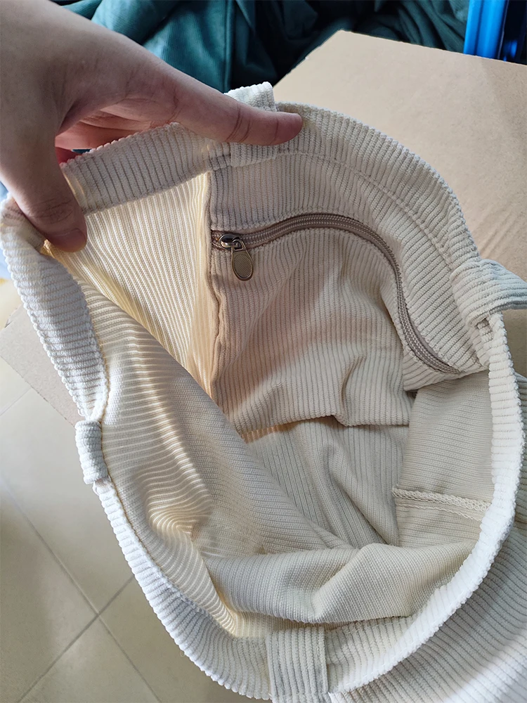 JIOMAY 2025 Damen Cord-Shopper-Tasche Stilvolle Tragetasche - Langlebige Casual Große Einkaufstasche mit Hoher Kapazität Perfekt für den Täglichen Gebrauch – Detail 2