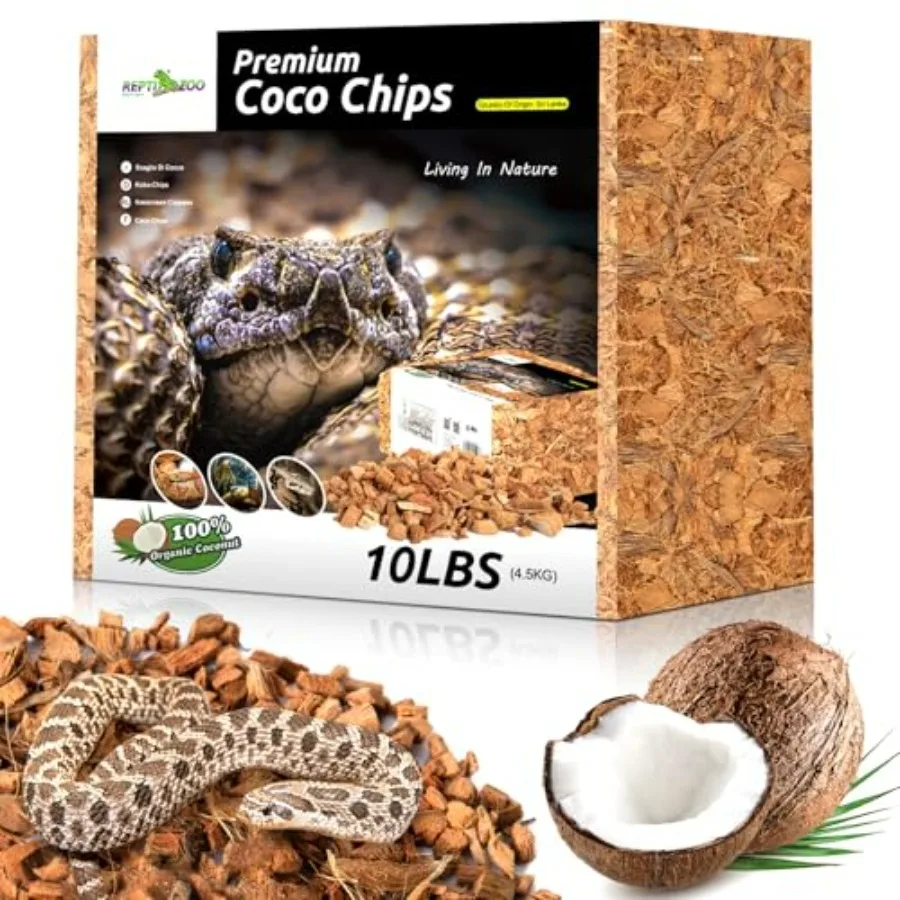 

72 Quart Reptiles, Coco Husk Reptiles Bedding for Ball Python, Snakes, Geckos, Lizards, Tortoises, Frogs Terrarium Tanks Substr