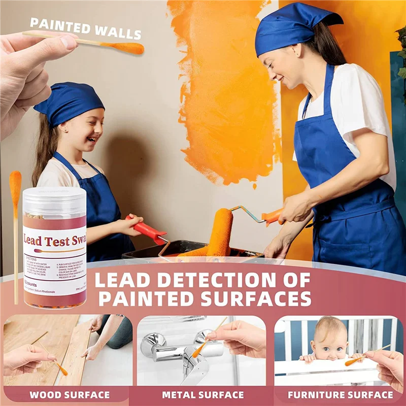 T21C Lead Test Kit Swabs - Lead Paint Test Kit, Lead Check Swab For Home Use, Test Results In 30 Seconds (120PCS)