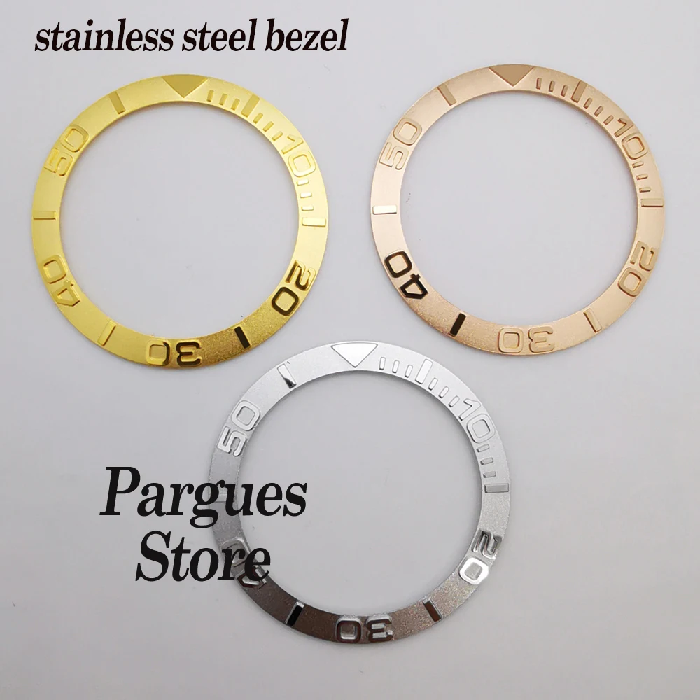 

38mm stainless steel metal silver/rose gold/gold watch bezel insert fit 40mm men's case