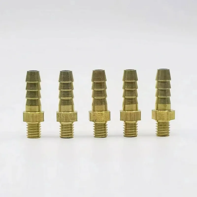 5PCS 3mm 4mm 5mm 6mm 8mm 10mm OD Hose Barb M3 M4 M5 M6 M8 M10 Metric Male Thread Brass Pipe Fitting Coupler Connector Adapter