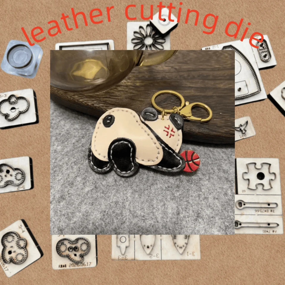 Custom Handcraft Laser Wood Die, Cute Prone Panda Bag Pendant Mold, Sharp Steel Blade for Leather Ornament Cutting