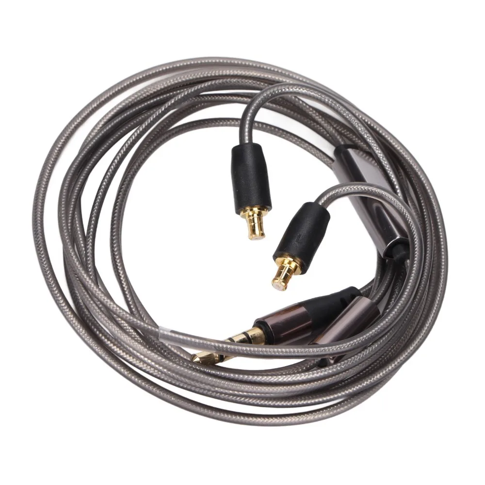 for A2DC Interface Headphone Audio Cable with Microphone Ear-hook Design Music Control Upgrade Earphone Cable for ATH CKS1100