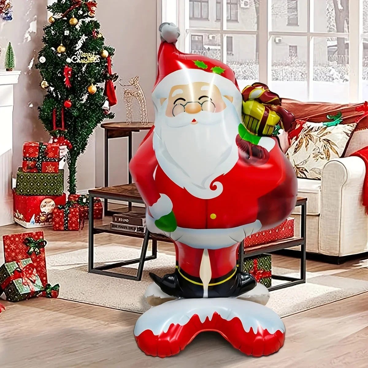 1pc New Extra Large Standing Santa Claus Foil Balloon Christmas Holiday Party Decoration New Year Birthday Supplies Easter Gift