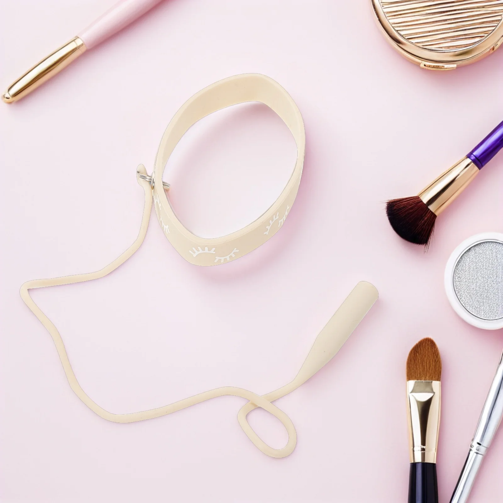 สายรัดข้อมือซิลิโคนสำหรับใส่แหนบต่อขนตา อุปกรณ์ป้องกันแหนบต่อขนตา สร้อยข้อมือเครื่องมือแต่งหน้า อุปกรณ์เสริมสำหรับต่อขนตา