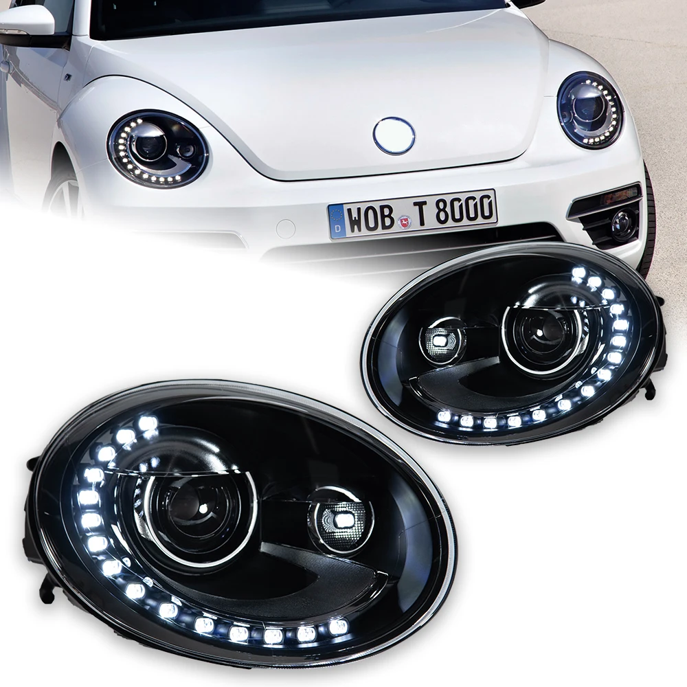 Headlight For VW Beetle 2013-2020 Car автомобильные товары LED DRL Hella 5 Xenon Lens Hid H7 Beetle Car Accessories