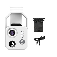 AA51 200X Magnification Microscope Lens With CPL Mobile LED Light Micro-Pocket Macro Lens For Ios Android All Smartphones