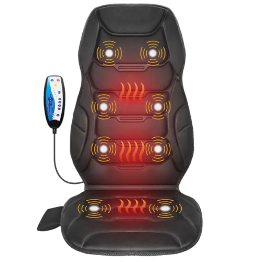 

Massage Seat Cushion Back Massager with 8 Vibration Nodes and 5 Modes Adjustable Chair Massage Pad with Heat for Home Office He