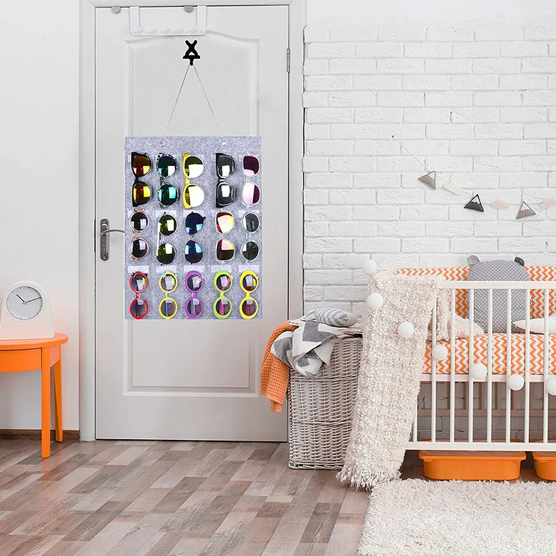 15-Fächer Brillenorganizer Aufbewahrungstasche zum Aufhängen Multifunktionale Sonnenbrillen- und Brillen-Aufbewahrungstasche Faltbar – Detail 3