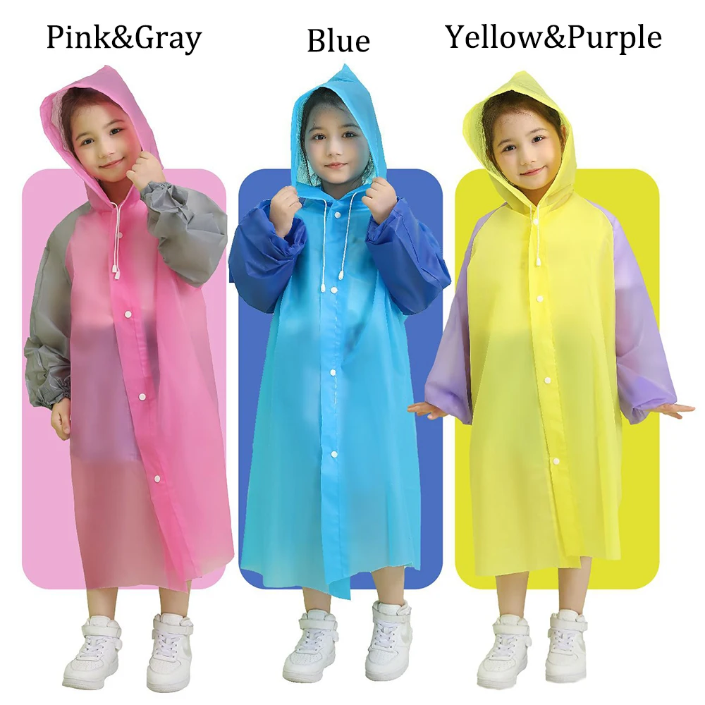 Niet-Wegwerp Kinderregenjas Basisschoolleerlingen Uit Één Stuk Verdikte Regenjas Eva Kinderregenjas