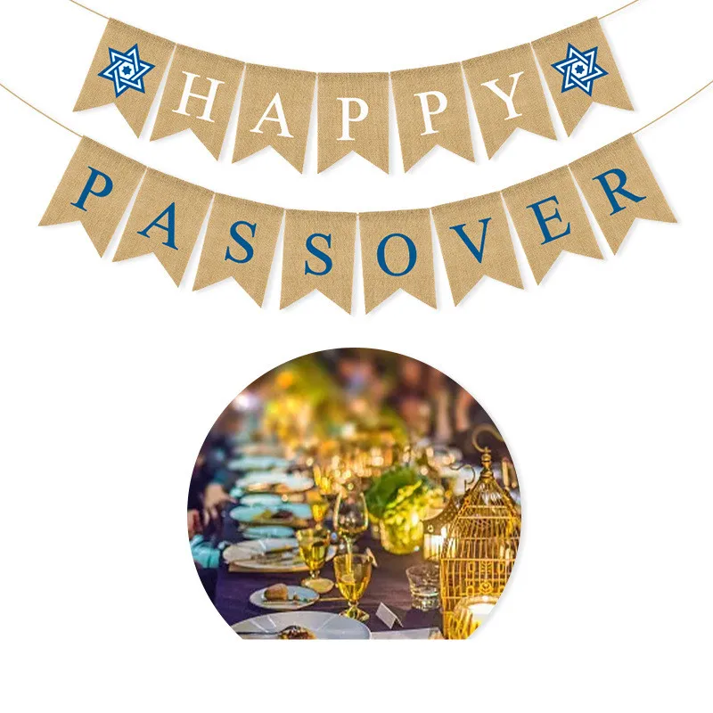 Jewish New Year Flag Party Decoration Theme Honeycomb Decor Hanukkah Garland Happy Pastor Dovetail