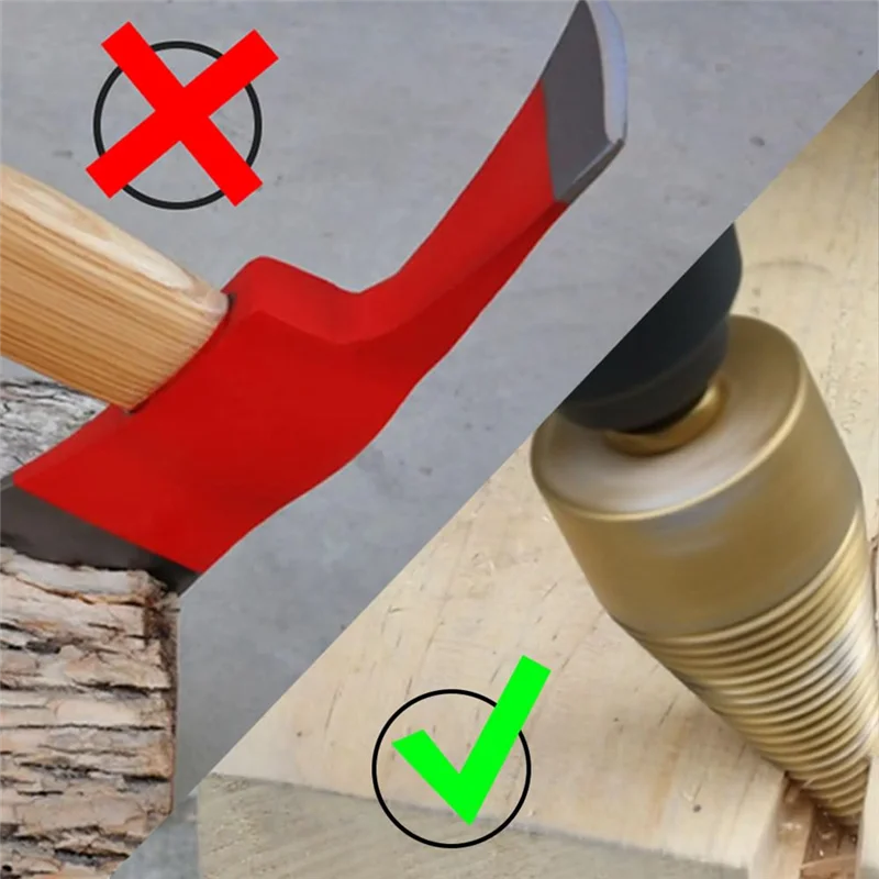 

High Quality-5Pcs Drill Bit Removable Cones Kindling Wood Splitting Logs Bits Heavy Duty Electric Drills Durable (42Mm/1.65Inch)