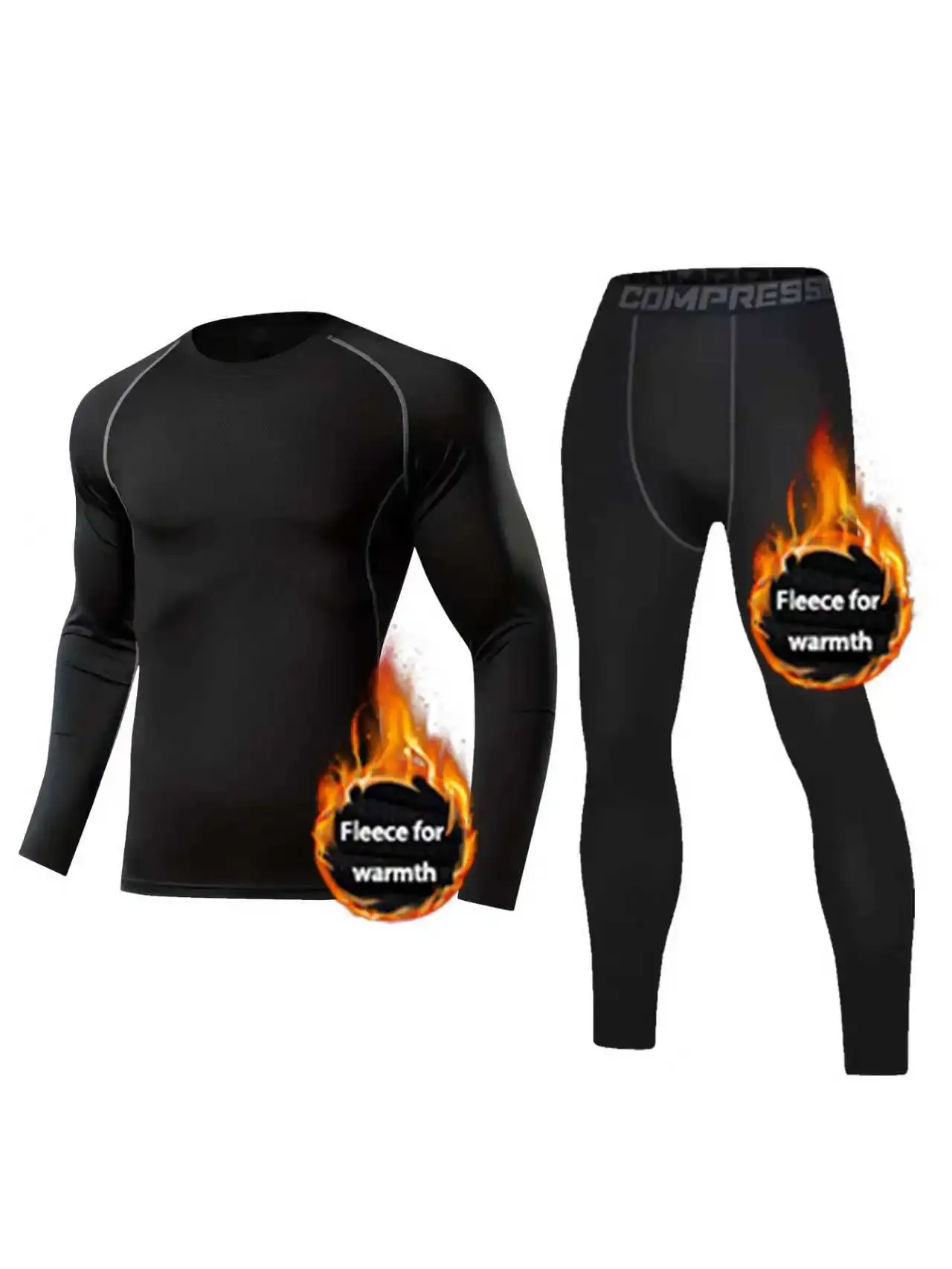 

New style warm long inner layer set two-piece set, soft fabric, warm and comfortable