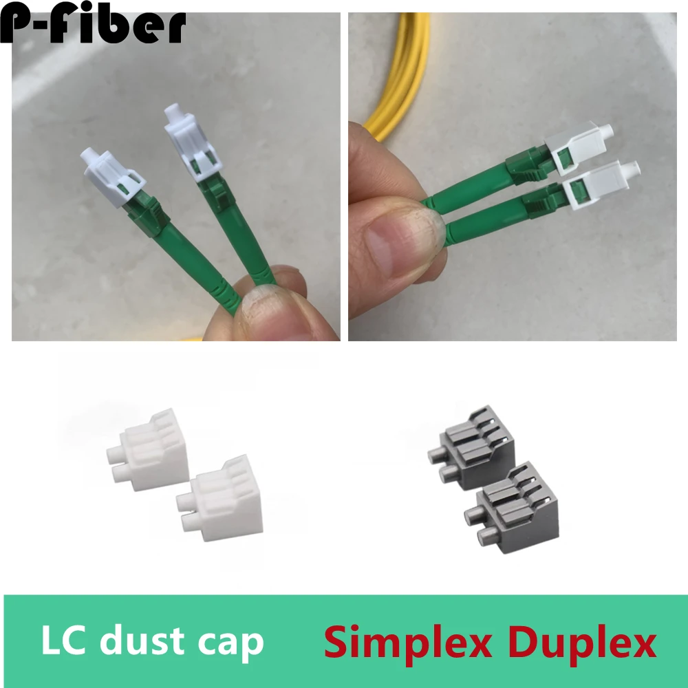 LC dust cap simplex duplex 10pcs for optical fiber jumper pigtail square dust plug plastic single dual protective cover P-fiber