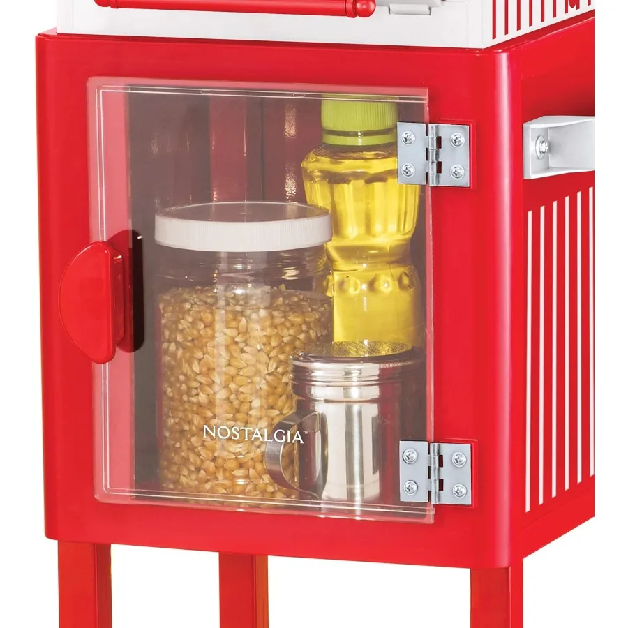 ماكينة صنع الفشار - عربة احترافية مع غلاية 2.5 أونصة تشكل ما يصل إلى 10 أكواب - ماكينة صنع الفشار العتيقة على طراز مسرح الفيلم