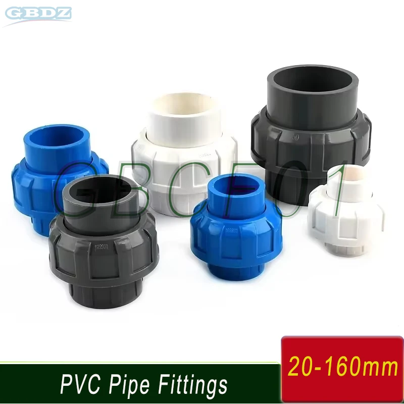 20mm~110mm New Pattern PVC Pipe Union Connector Irrigation Pipe Fittings Aquarium Fish Tank Tube Joints Plastic Pipe Fittings