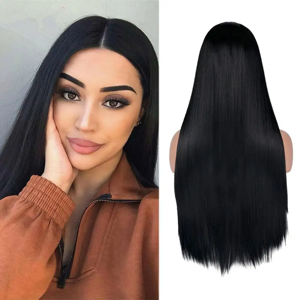 High-temperature Wire Wig Women Long Straight Wig Colorful Synthetic Hair Women's Long Straight Wig for Costume Party for Events