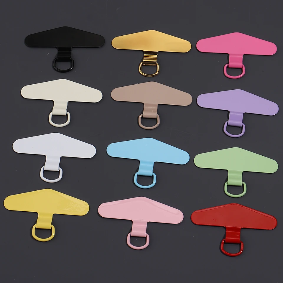 5 Piezas Correa de Acero Inoxidable para Teléfono Universal Antipérdida Triángulo Correa para Teléfono Para Funda de Teléfono Cordón Parche Accesorios 5