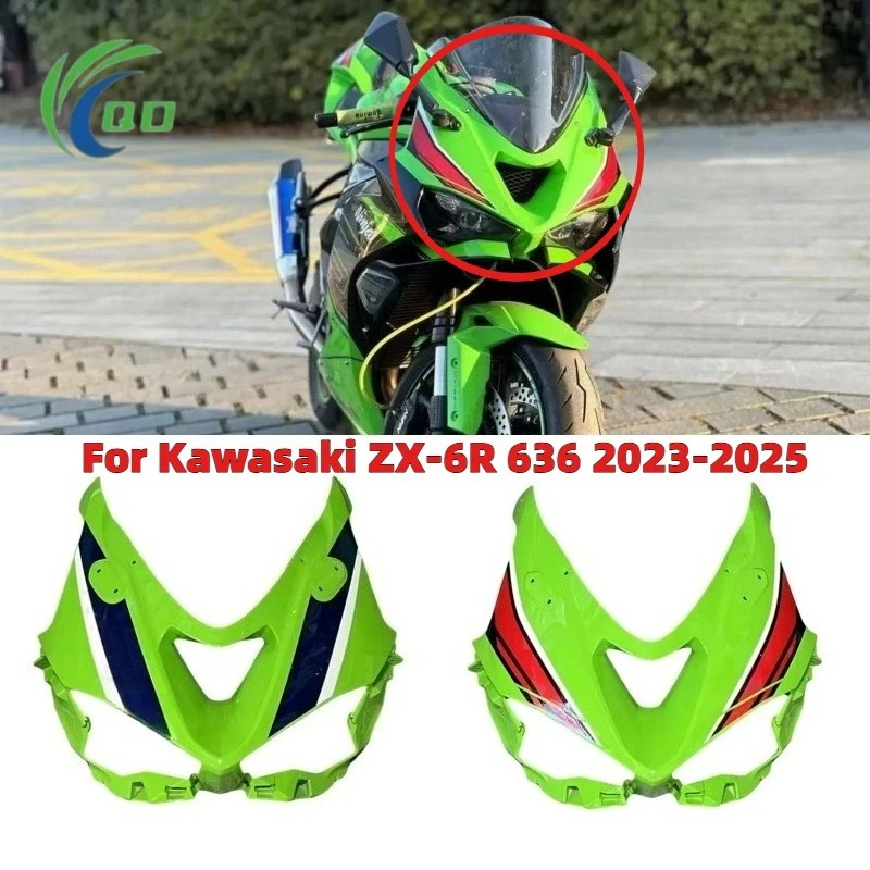 

Fit For KAWASAKI ZX6R ZX-6R 636 2023 2024 2025 Front Headlight Cover Fairing Cowl ABS Plastic Motorcycle Replacement Parts