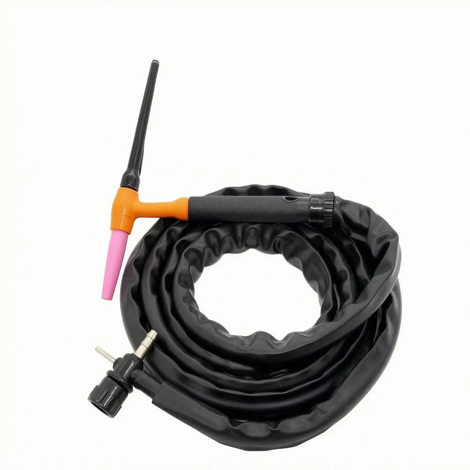Water Cooled Argon TIG Welding Torch Long Neck Ceramic Nozzle Leather Covered Copper Wire for Metal Joining