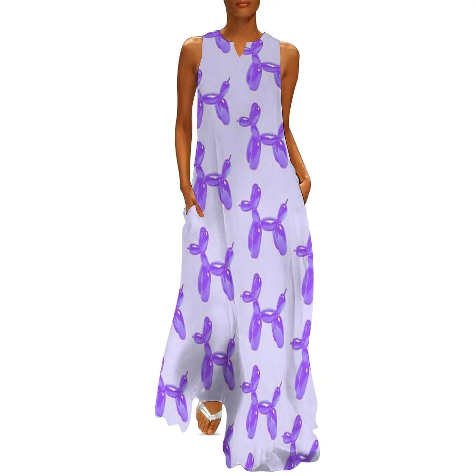 

Purple Balloon Dog Long Dress dress for women dress women elegant luxury summer women's suit wedding dresses for parties