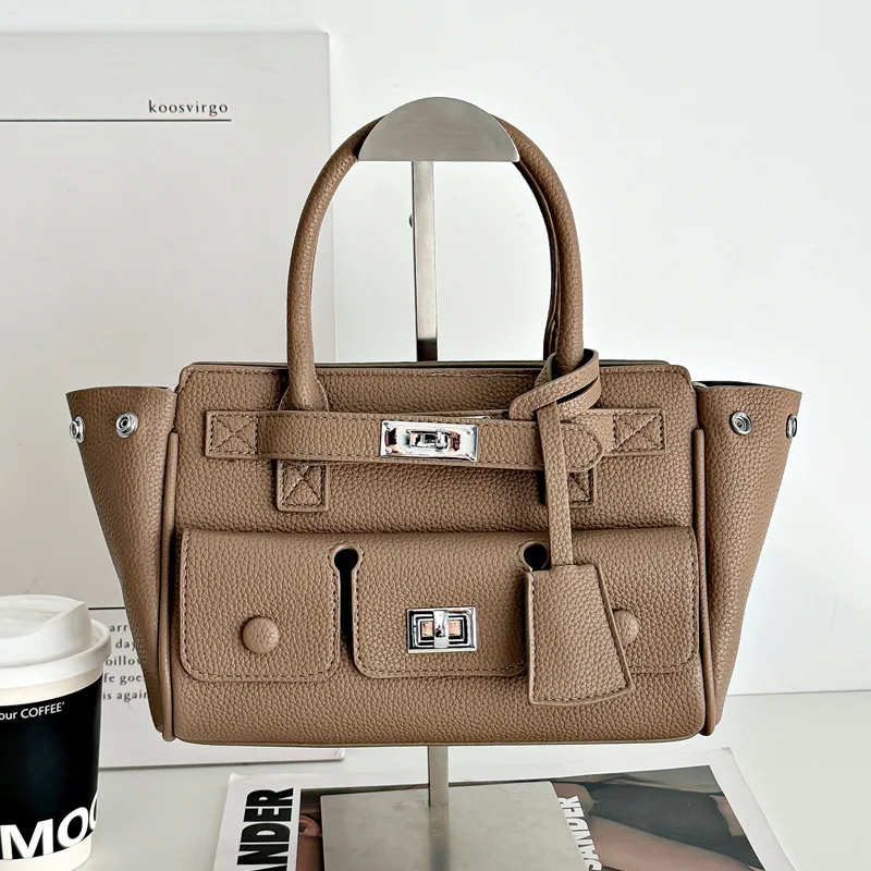 

2025 Korean Retro Tote Bag for Women Large Capacity Multiway Handbag Commuter Shoulder Crossbody Bag Vintage Aesthetic