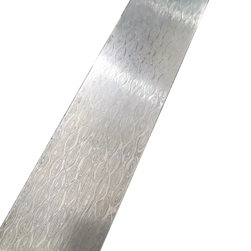 Swayboo 16x3x0.3CM kute ze stali damasceńskiej na zewnątrz ostrze stałe nóż myśliwski surowiec półfabrykaty w kropki — zdjęcie 6