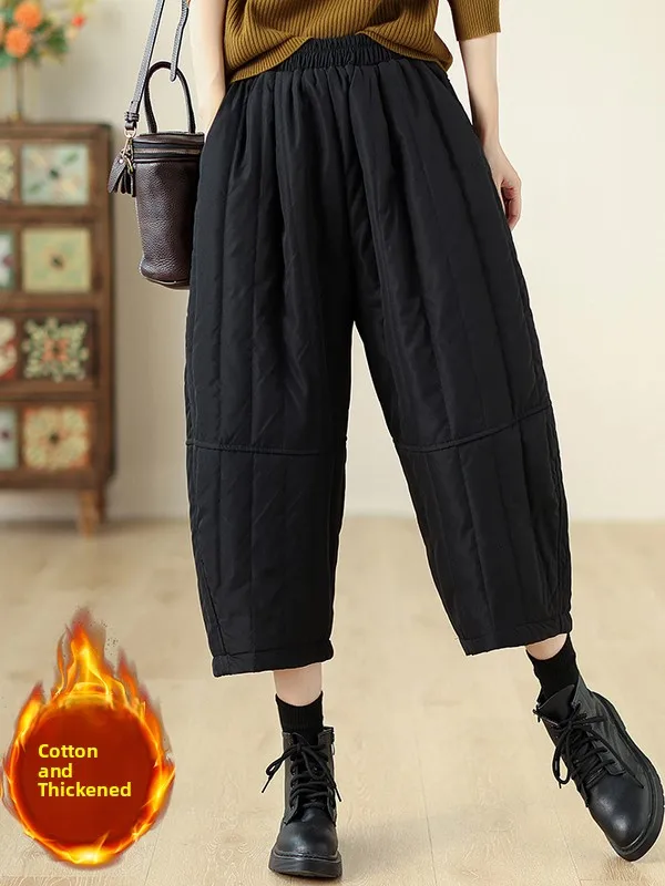 Pantaloni Harlan in cotone traspirante di nuovo arrivo invernale Pantaloni bootcut a gamba larga artistici vintage a vita alta da donna